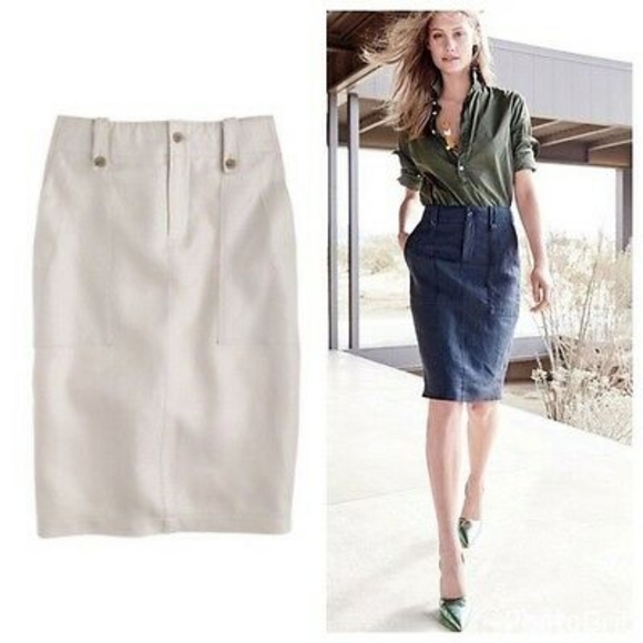 J. Crew Dresses & Skirts - J. Crew Linen cargo skirt with pockets